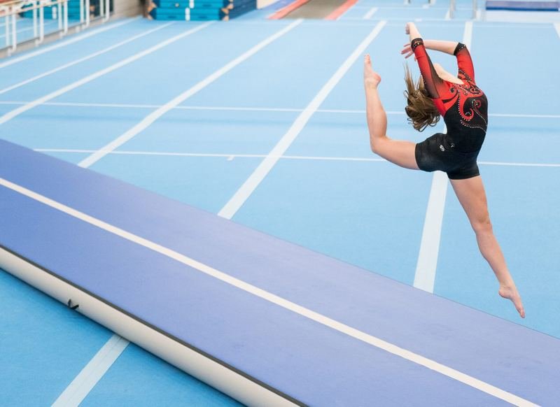 AirTrack P2 Parkour opblaasbare baan in gebruik
