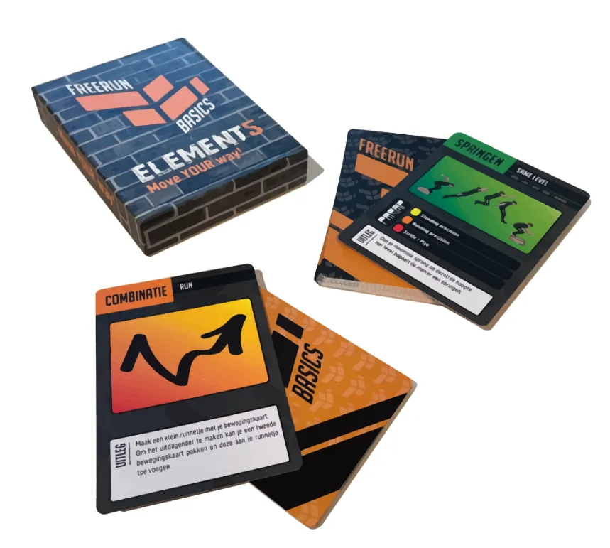 Freerun Basics Element5 spelkaartenset met categorieën Springen, Combinatie en Basics